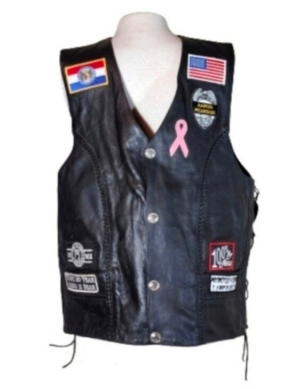 IOK Genuine Leather Vintage Motorcycle Vest Black Size 50